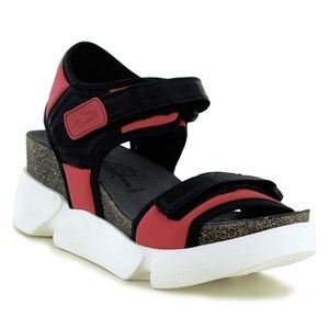 Fly London Sigo Sandals Sz 39 Bordeaux Red Open Toe Platform